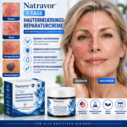 Natravor® 7-Tage Hauterneuerungs- & Reparaturcreme — Beruhigt Juckreiz und unterstützt die Hautregeneration (Sanfte, schmerzfreie Hautpflegeformel) 💎