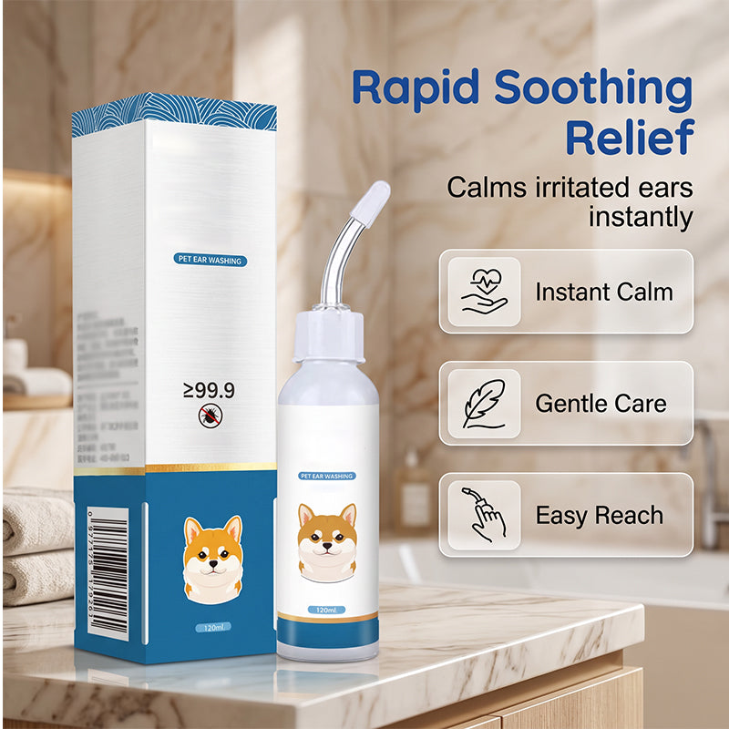 ❄️Sommerfrische 50 % Rabatt!🐶Sanfte Ohrreinigungslösung für Hunde & Katzen – 120 ml mit weicher Silikonspitze